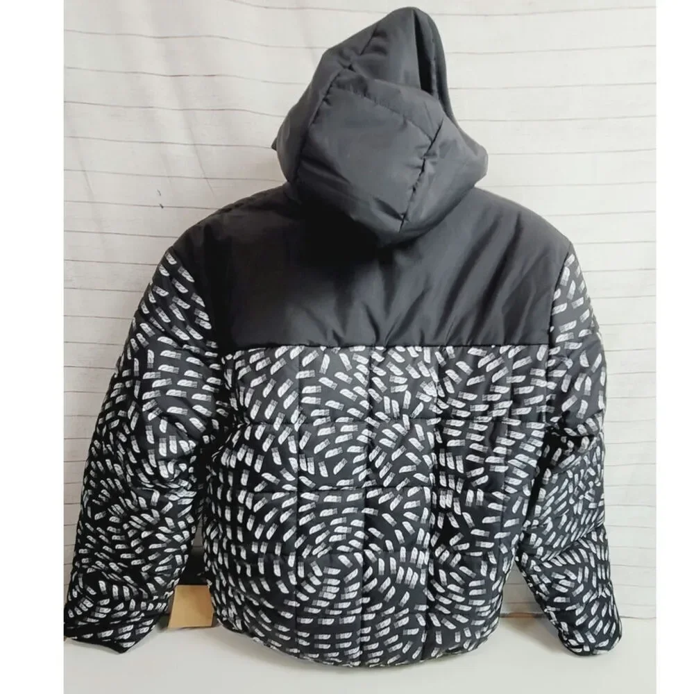 The North Face Reverse Shasta Full Zip Hooded Jacket in Black Vector Field sz XL